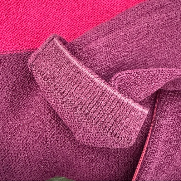 Vintage St John Pink Purple Black Color Block Long Sleeve Wool Knit Dress Size 4 - Picture 8 of 11
